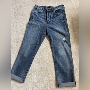Kut from the Kloth Rosa Ankle Vintage Straight Distressed Blue Jeans, Size 6